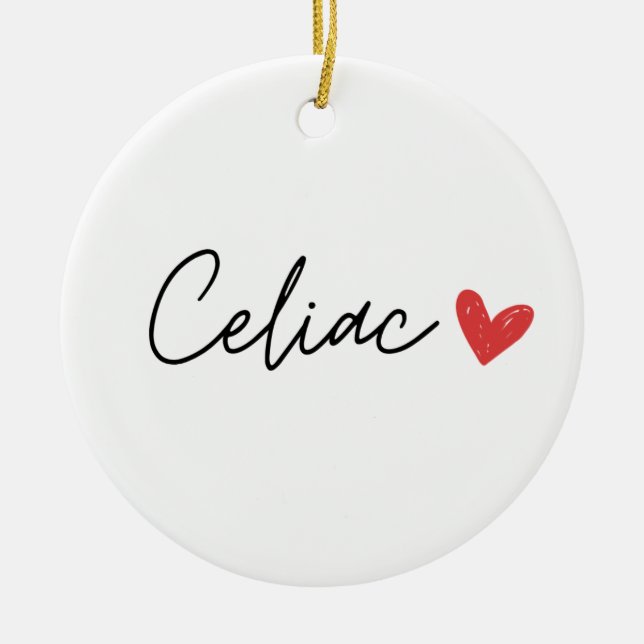 Adorno De Cerámica Celiac Heart (Frente)