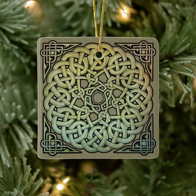 Adorno De Cerámica Celtic Knotwork Mandala (Árbol)