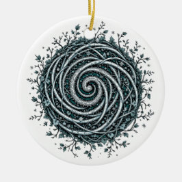 Adorno De Cerámica Celtic Winter Spiral Christmas Ornament