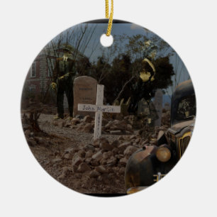 Adorno De Cerámica Cementerio Embrujado en Tombstone