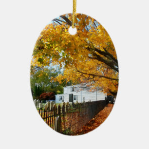Adorno De Cerámica Cementerio en otoño