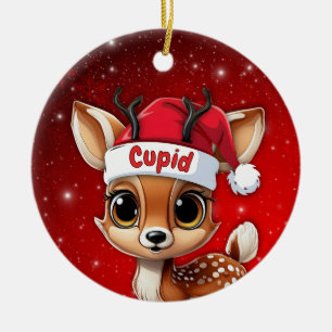 Adorno De Cerámica Cenicero Bebé Ciervo, Cierva, Reno🦌 🎄