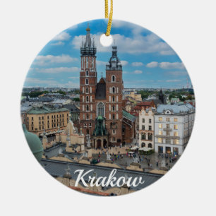 Adorno De Cerámica Centro de Cracovia desde arriba en Polonia