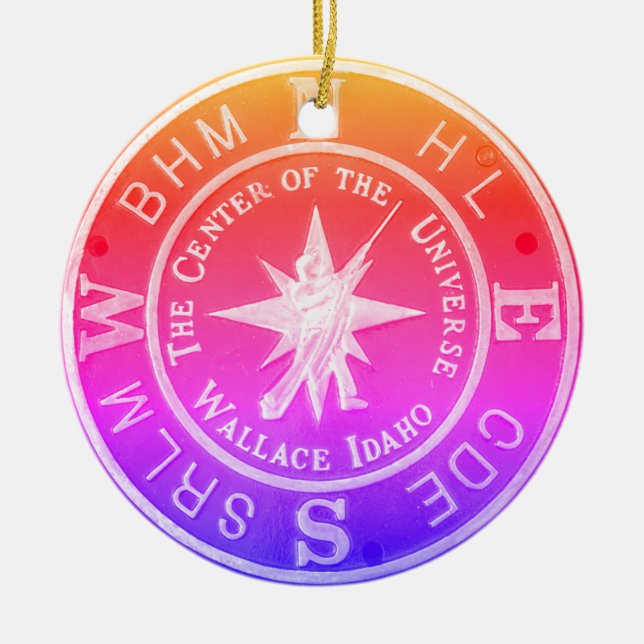 Adorno De Cerámica Centro del Universo en Wallace Idaho V2 (Frente)