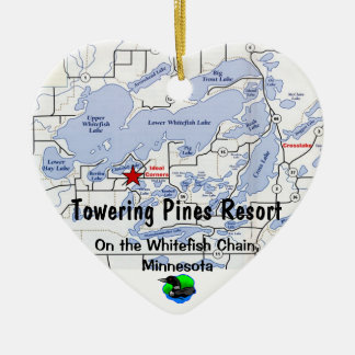 Adorno De Cerámica Centro turístico elevado de los pinos con el mapa