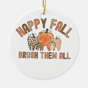 Adorno De Cerámica Cepillo de otoño feliz todos los dientes dental