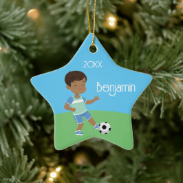 Adorno De Cerámica Ceram de Navidades personalizados de fútbol de chi