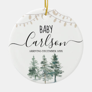 Adorno De Cerámica Ceram Pine Tree de Pino de Embarazo Personalizado