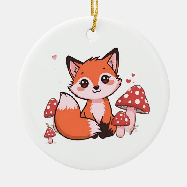 Adorno De Cerámica Ceramic Circle Ornament (Cute Design) (Frente)