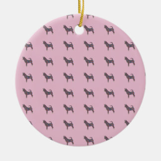 Adorno De Cerámica Ceramic Circle Ornament with chihuahua pattern