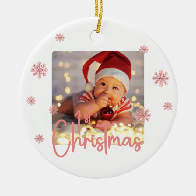 Adorno De Cerámica Ceramic Ornament Babys First Christmas Baby (Frente)