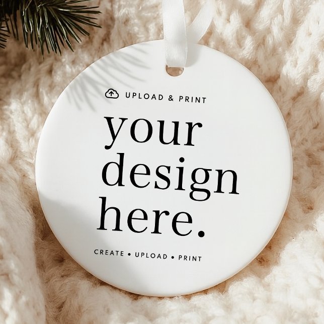 Adorno De Cerámica Ceramic Ornament | Design Upload Christmas Decor (Possibilities are endless with this fully editable ceramic Christmas tree ornament template.)