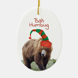 Adorno De Cerámica Ceramic Ornament w/ grizzly bears