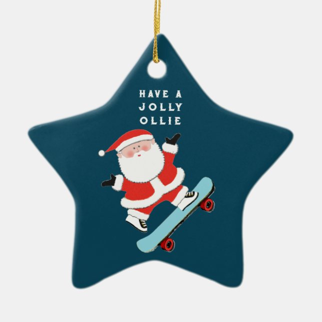 Adorno De Cerámica Cerámica De Regalo De Vacaciones De Skateboarding  (Frente)