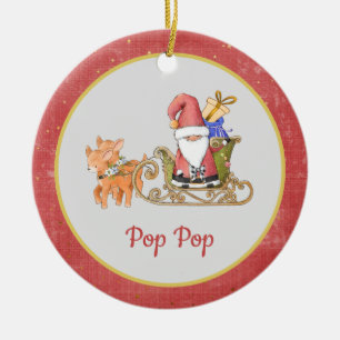 Adorno De Cerámica Cerámica del nombre del año del reno de Santa Clau