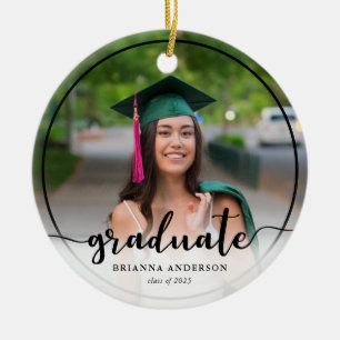 Adorno De Cerámica Cerámica Negra con Caligrafía para Foto de Graduad