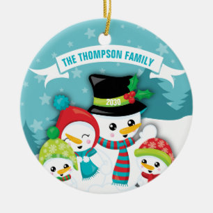Adorno De Cerámica Cerámica personalizada de Navidades familiares de 