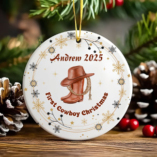 Adorno De Cerámica Cerámica personalizada para el primer Navidad de b