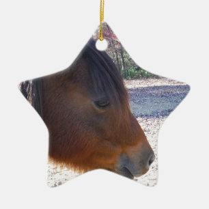 Adorno De Cerámica Cerco del caballo marrón, Pequeño marrón