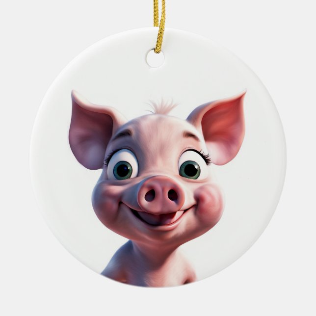 Adorno De Cerámica Cerdo (Frente)
