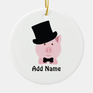 Adorno De Cerámica Cerdo Dapper