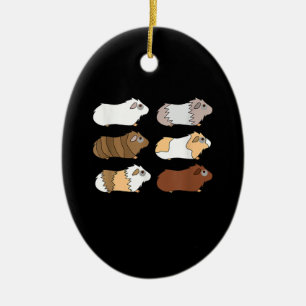 Adorno De Cerámica Cerdo de Guinea   Ama Guinea Cerdo Rueda De Rueda 