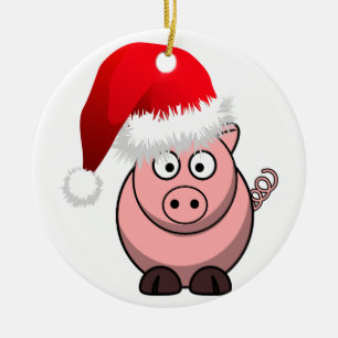 Adorno De Cerámica Cerdo de Navidades de agricultura en línea