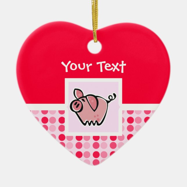 Adorno De Cerámica Cerdo lindo (Frente)