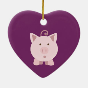 Adorno De Cerámica Cerdo sorprendido