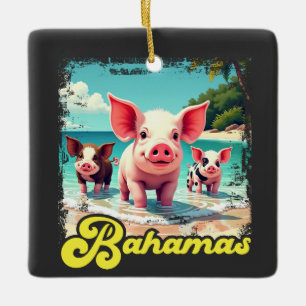 Adorno De Cerámica Cerdos nadadores de las Bahamas - Aventura en la p