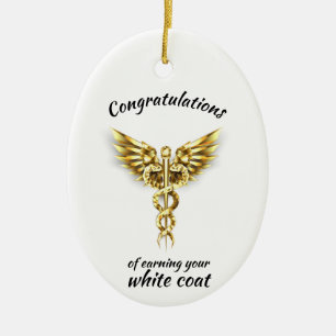 Adorno De Cerámica Ceremonia de Cocina Blanca Oro Médico
