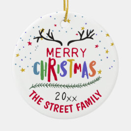 Adorno De Cerámica Cereza de Navidad: Ceremonia de logro de los renos