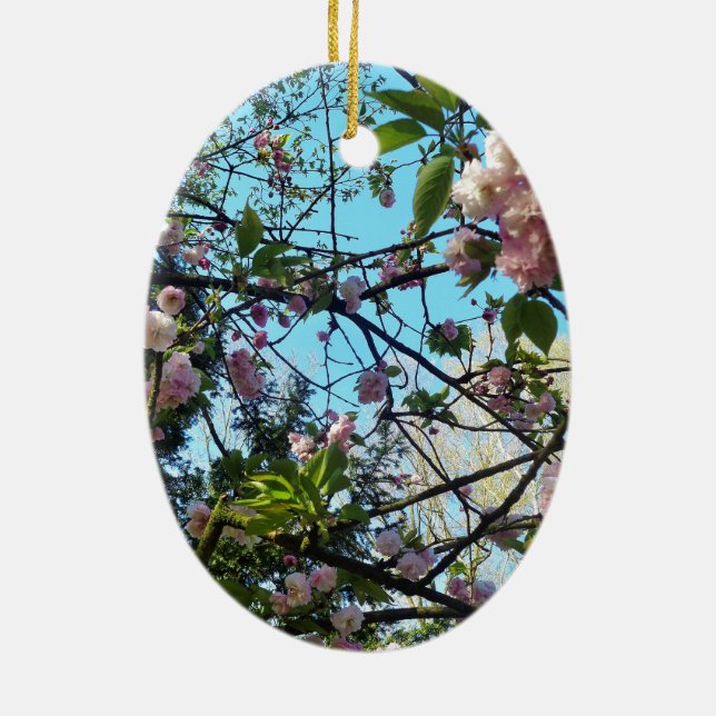 Adorno De Cerámica Cerezo florido, florecimiento, naturaleza, flor ro (Atrás)