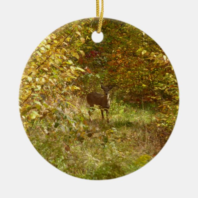 Adorno De Cerámica Cerfs de Pensilvania en otoño (Frente)
