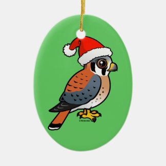 Adorno De Cerámica Cernícalo americano Santa