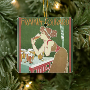Adorno De Cerámica Cerveza Brasserie Fraikin-Courard de Arte Moderno