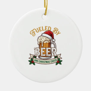 Adorno De Cerámica Cerveza con combustible Taza de alegría de Navidad