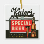 Adorno De Cerámica Cerveza especial de Kaier<br><div class="desc">El    Beer Charles D de Kaier. Kaier Co. preparó esta cerveza entre 1933 y 1966.  Una carrera de 33 años.  Charles y su equipo tenían su sede en la ciudad de Mahanoy,  AP</div>