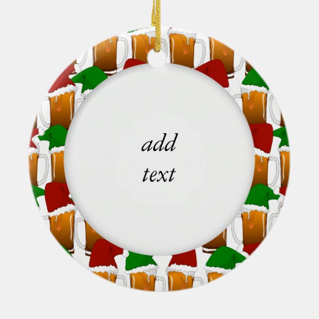 Adorno De Cerámica Cerveza Navidad Cheer (Atrás)