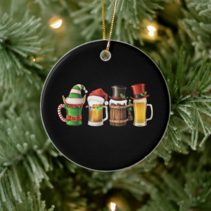 Adorno De Cerámica Cervezas Navideñas Feliz Navidad Beber Santa Amant