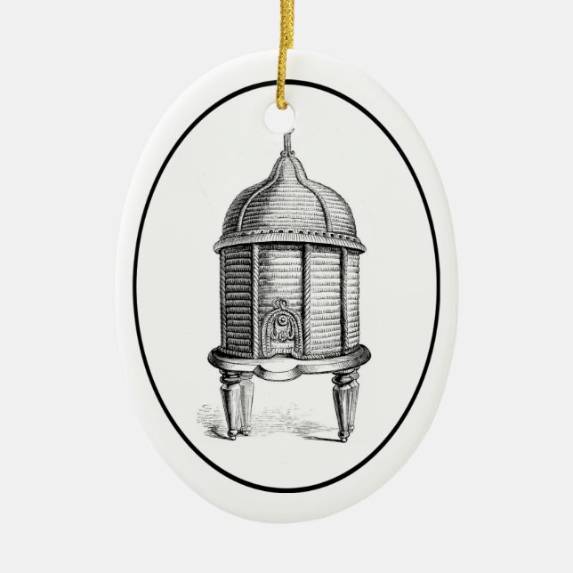 Adorno De Cerámica Cesta tejida Skep antigua de la colmena de la (Frente)