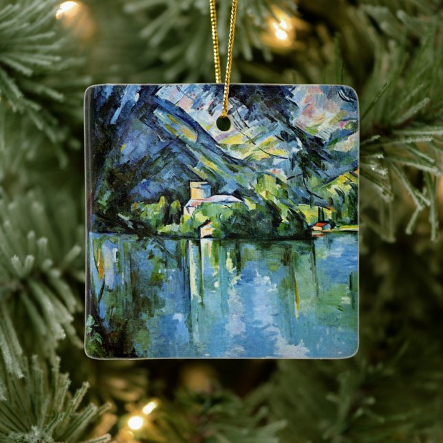 Adorno De Cerámica Cezanne - El lago de Annecy (Árbol)