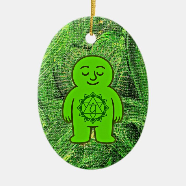Adorno De Cerámica Chakra Buddies: Heart Chakra (Frente)