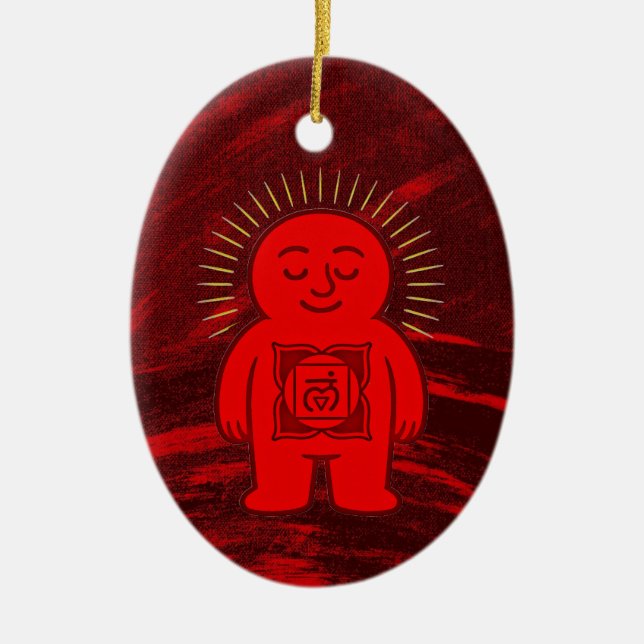 Adorno De Cerámica Chakra Buddies: Root Chakra (Frente)