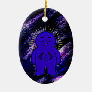 Adorno De Cerámica Chakra Buddies: Third Eye Chakra