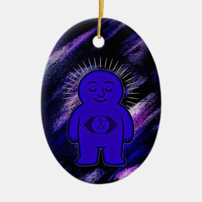 Adorno De Cerámica Chakra Buddies: Third Eye Chakra (Frente)