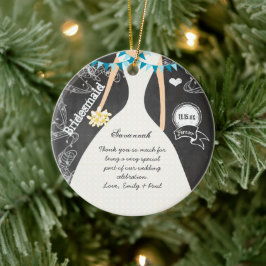 Adorno De Cerámica Chalkboard Boda Gown Bridesmaid Regalos
