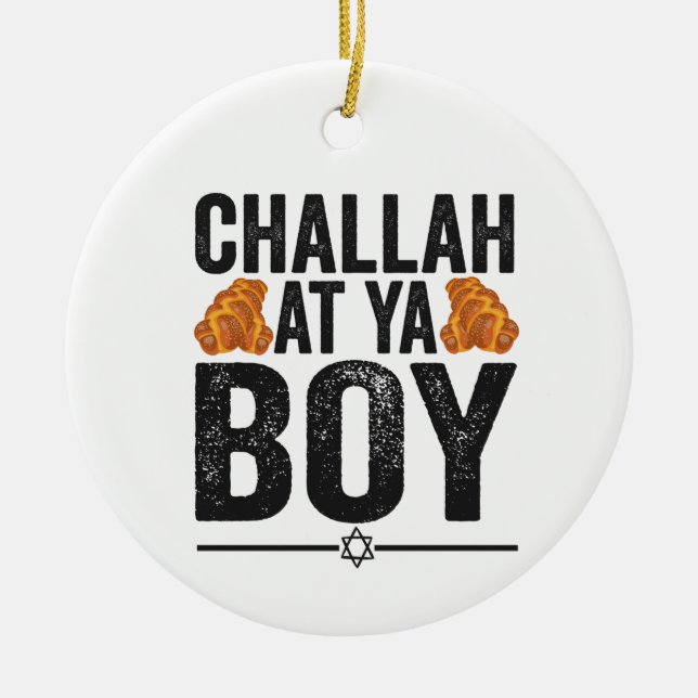 Adorno De Cerámica Challah en Ya niño Funny Hanukkah Holiday (Frente)