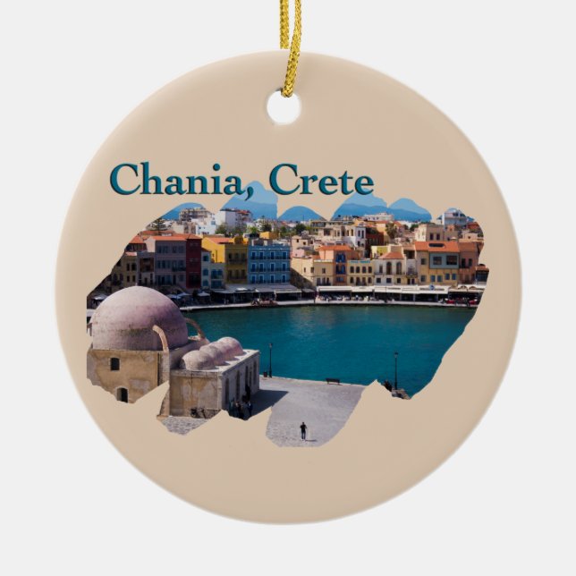 Adorno De Cerámica Chania, Creta: Puerto veneciano (Frente)