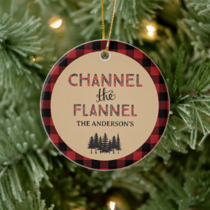 Adorno De Cerámica Channel The Flannel Christmas Ornament Photo